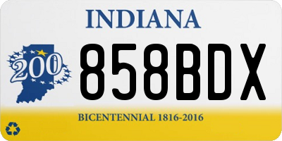 IN license plate 858BDX
