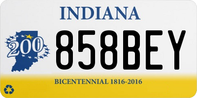 IN license plate 858BEY