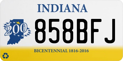 IN license plate 858BFJ