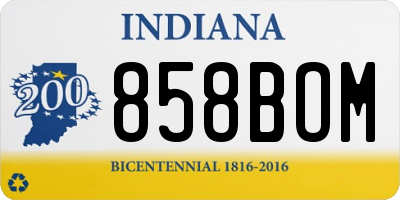 IN license plate 858BOM