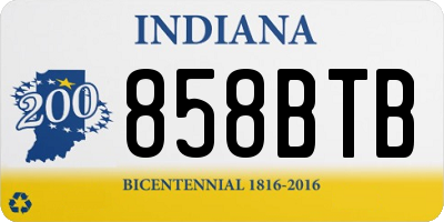 IN license plate 858BTB