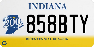 IN license plate 858BTY