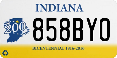 IN license plate 858BYO