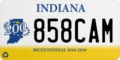 IN license plate 858CAM
