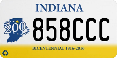 IN license plate 858CCC