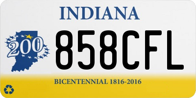 IN license plate 858CFL
