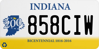 IN license plate 858CIW