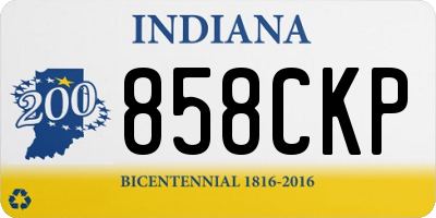 IN license plate 858CKP