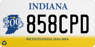 IN license plate 858CPD