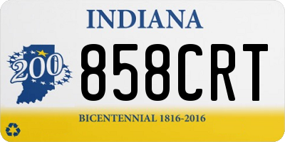 IN license plate 858CRT