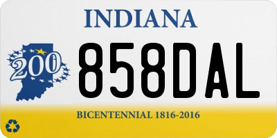 IN license plate 858DAL