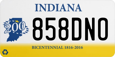 IN license plate 858DNO
