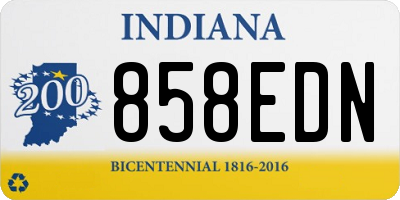 IN license plate 858EDN