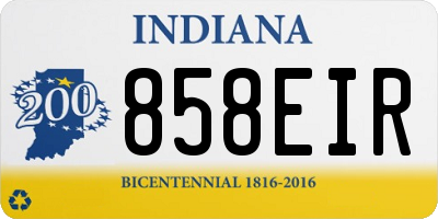 IN license plate 858EIR