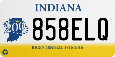 IN license plate 858ELQ