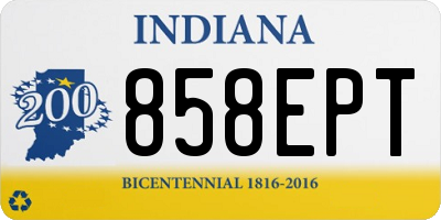 IN license plate 858EPT