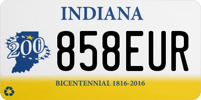 IN license plate 858EUR
