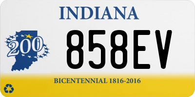 IN license plate 858EV