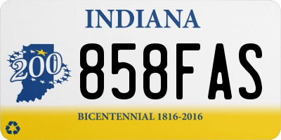 IN license plate 858FAS