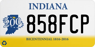 IN license plate 858FCP
