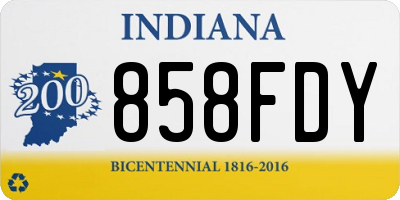 IN license plate 858FDY
