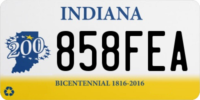 IN license plate 858FEA