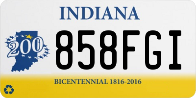 IN license plate 858FGI