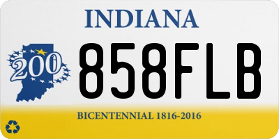 IN license plate 858FLB