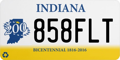 IN license plate 858FLT