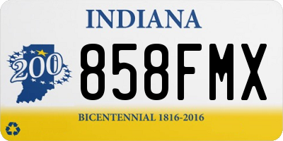 IN license plate 858FMX