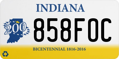 IN license plate 858FOC