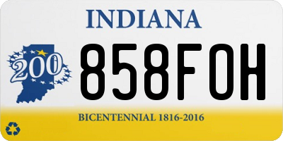 IN license plate 858FOH