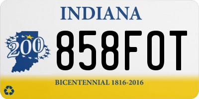 IN license plate 858FOT