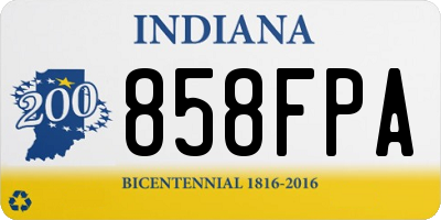 IN license plate 858FPA