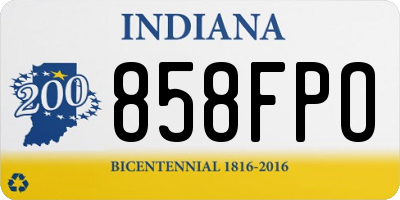 IN license plate 858FPO
