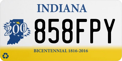 IN license plate 858FPY