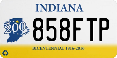 IN license plate 858FTP