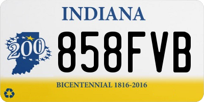 IN license plate 858FVB