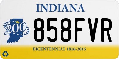 IN license plate 858FVR