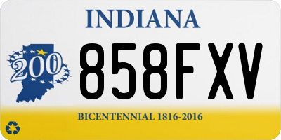 IN license plate 858FXV