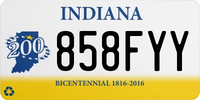 IN license plate 858FYY