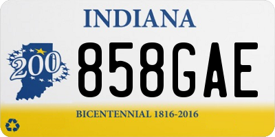IN license plate 858GAE
