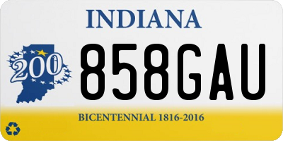 IN license plate 858GAU
