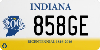 IN license plate 858GE