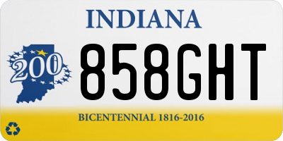 IN license plate 858GHT