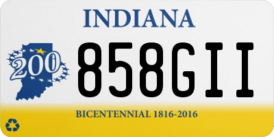 IN license plate 858GII
