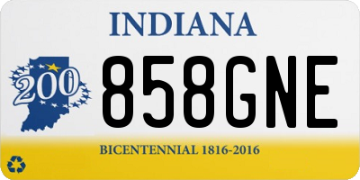 IN license plate 858GNE