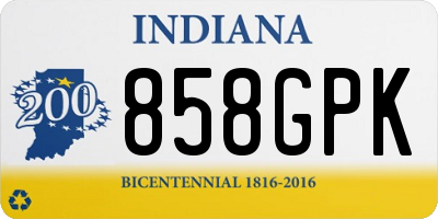IN license plate 858GPK