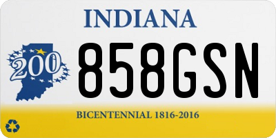 IN license plate 858GSN