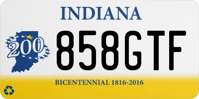 IN license plate 858GTF
